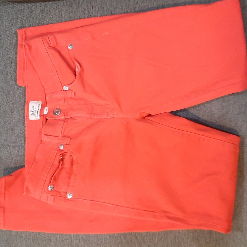 J.Crew red toothpick style ladies pants size 24